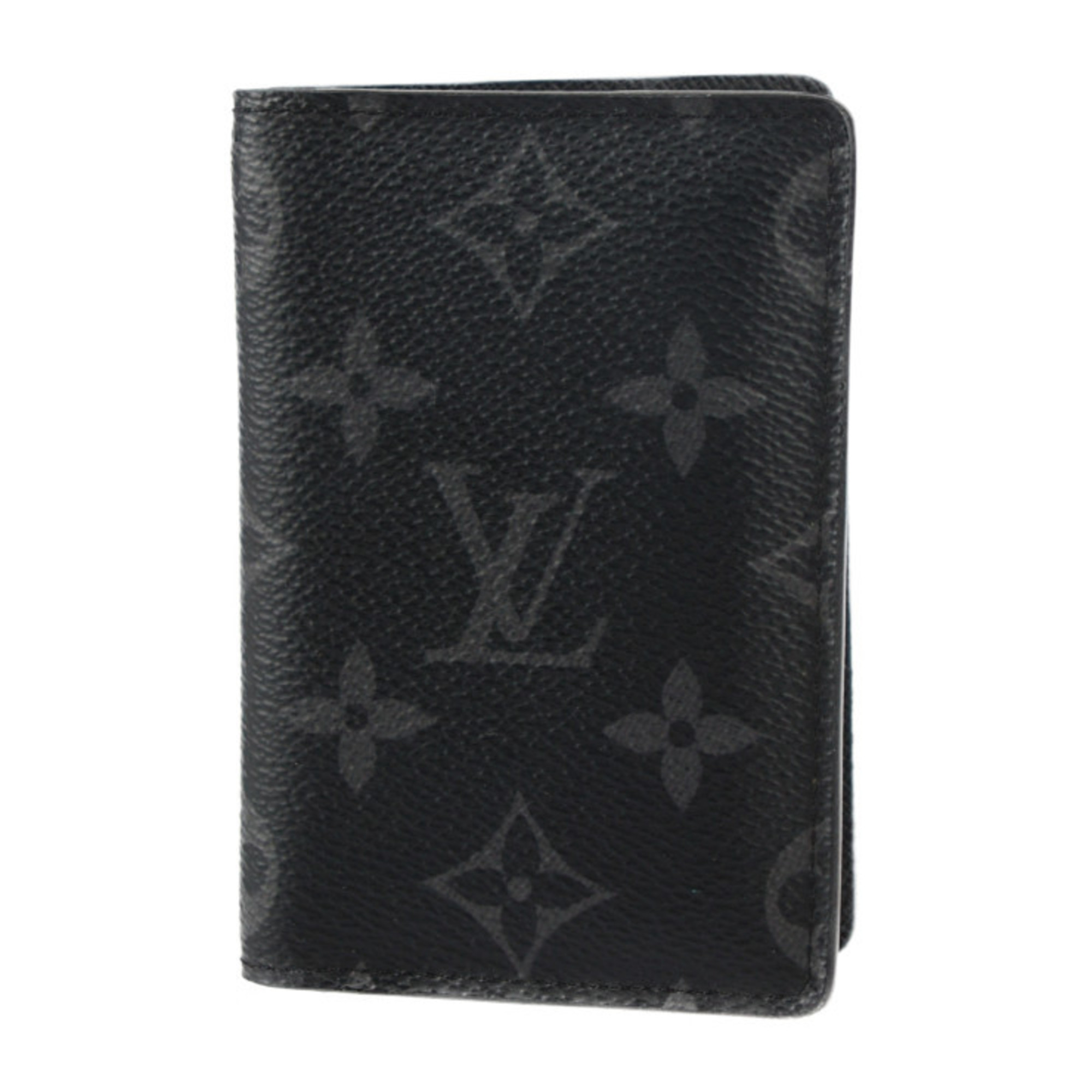 LOUIS VUITTON Louis Vuitton Organizer de Poche Card Case M61696 Monogram Eclipse Leather Black Grey Bifold Business Holder