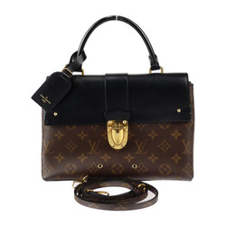 LOUIS VUITTON Louis Vuitton One Handle Flap Bag MM Handbag M43125 Monogram Canvas Calf Brown Black Shoulder
