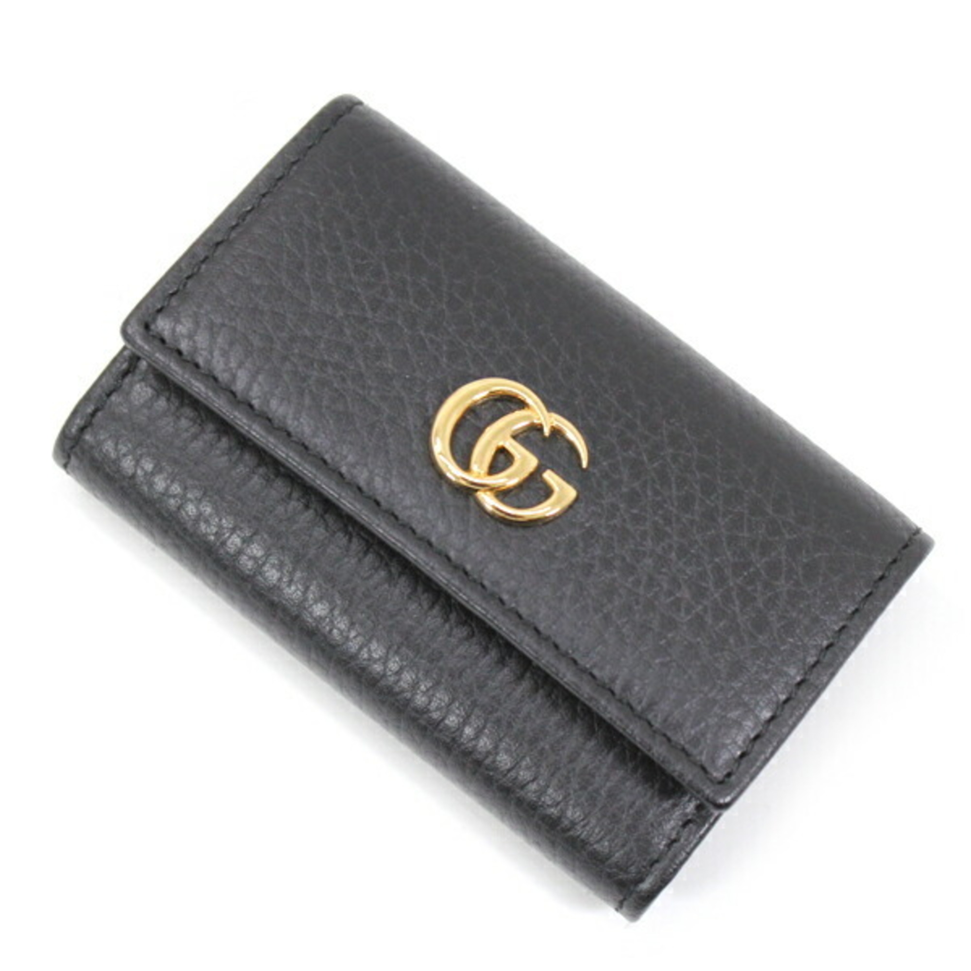 Gucci key case, 6 keys, black, GG Marmont leather, for women and men, 456118, GUCCI T4877