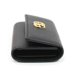 Gucci key case, 6 keys, black, GG Marmont leather, for women and men, 456118, GUCCI T4877
