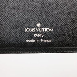 LOUIS VUITTON Taiga Porto Valeur Carte Credit Long Wallet Billfold Ardoise Black Men's M30392