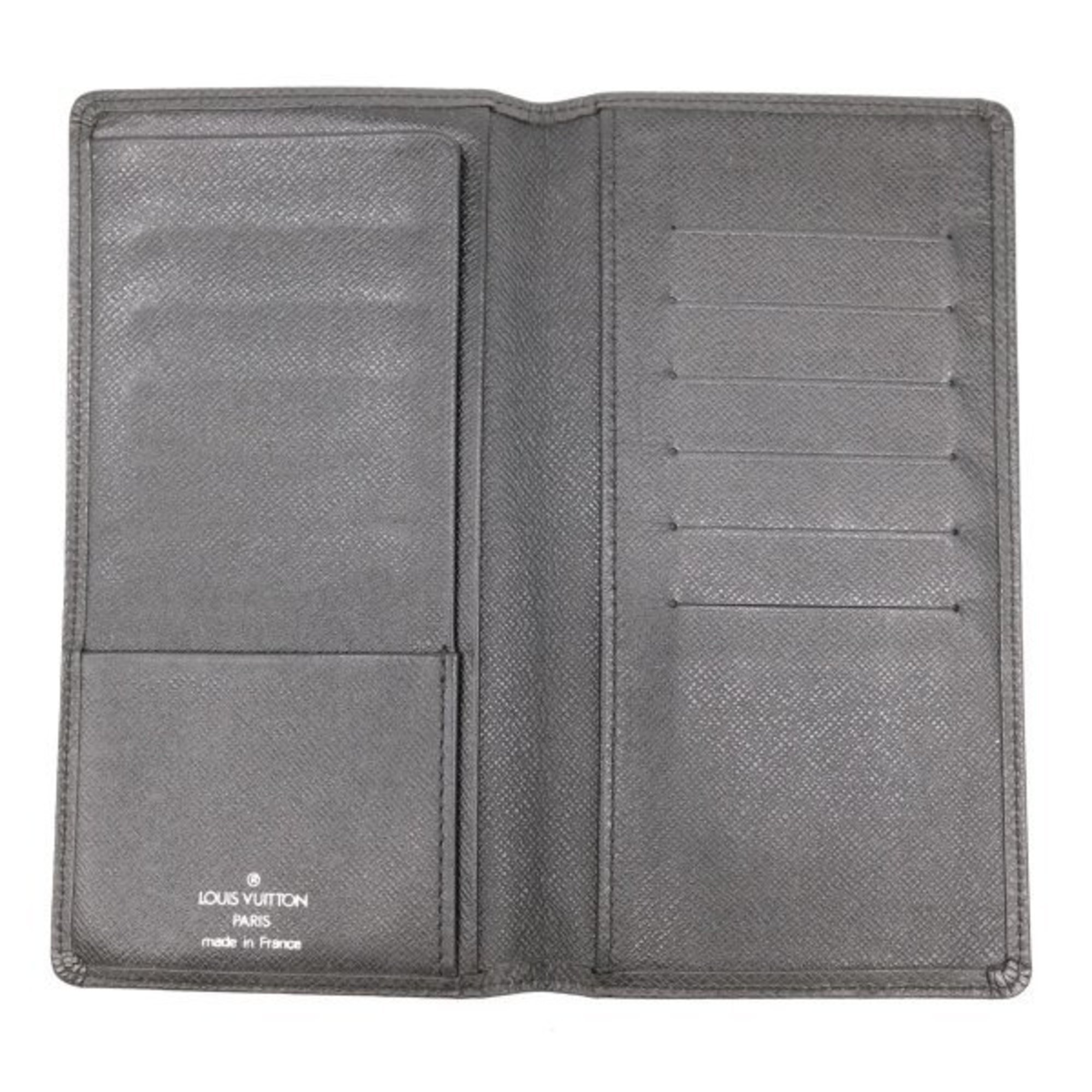 LOUIS VUITTON Taiga Porto Valeur Carte Credit Long Wallet Billfold Ardoise Black Men's M30392