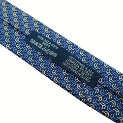 HERMES Hermes tie Marine shell 100% silk blue