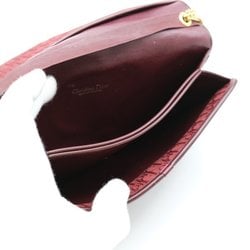 Christian Dior Trotter Push Lock Chain Shoulder Bag Bordeaux Canvas