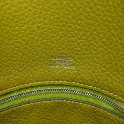 HERMES Victoria Cabas 32 Tote Bag in Taurillon Clemence Anise Green