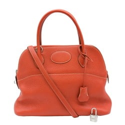 HERMES Bolide 31 Handbag Shoulder Bag Taurillon Clemence Leather Brick Red