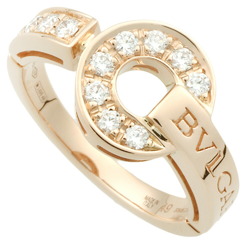 BVLGARI Circle Ring K18PG Melee Diamonds #49 Size 9 346210