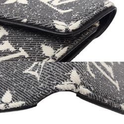 LOUIS VUITTON Louis Vuitton Tri-fold Wallet M81859 Portefeuille Victorine Monogram Jacquard Denim Gray Black 180382