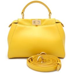 FENDI Peekab 8BN244 2-Way Bag Leather Yellow 351178