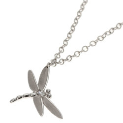 Tiffany Dragonfly 1P Diamond Necklace, 18K White Gold, Women's, TIFFANY&Co.