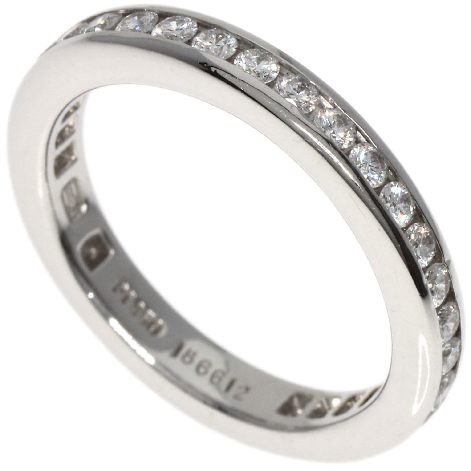 Harry Winston Channel Set Round Cut Eternity Diamond Ring, Platinum PT950, Women's, HARRY WINSTON