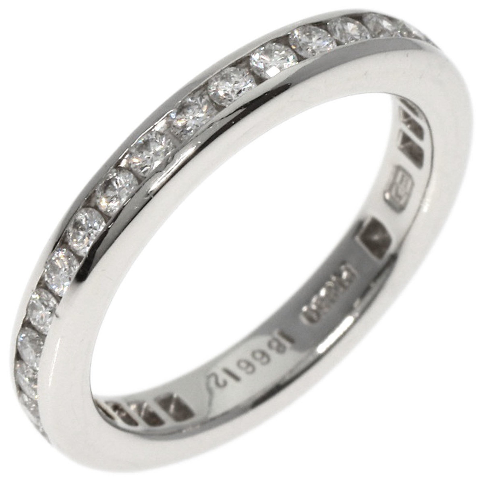 Harry Winston Channel Set Round Cut Eternity Diamond Ring, Platinum PT950, Women's, HARRY WINSTON