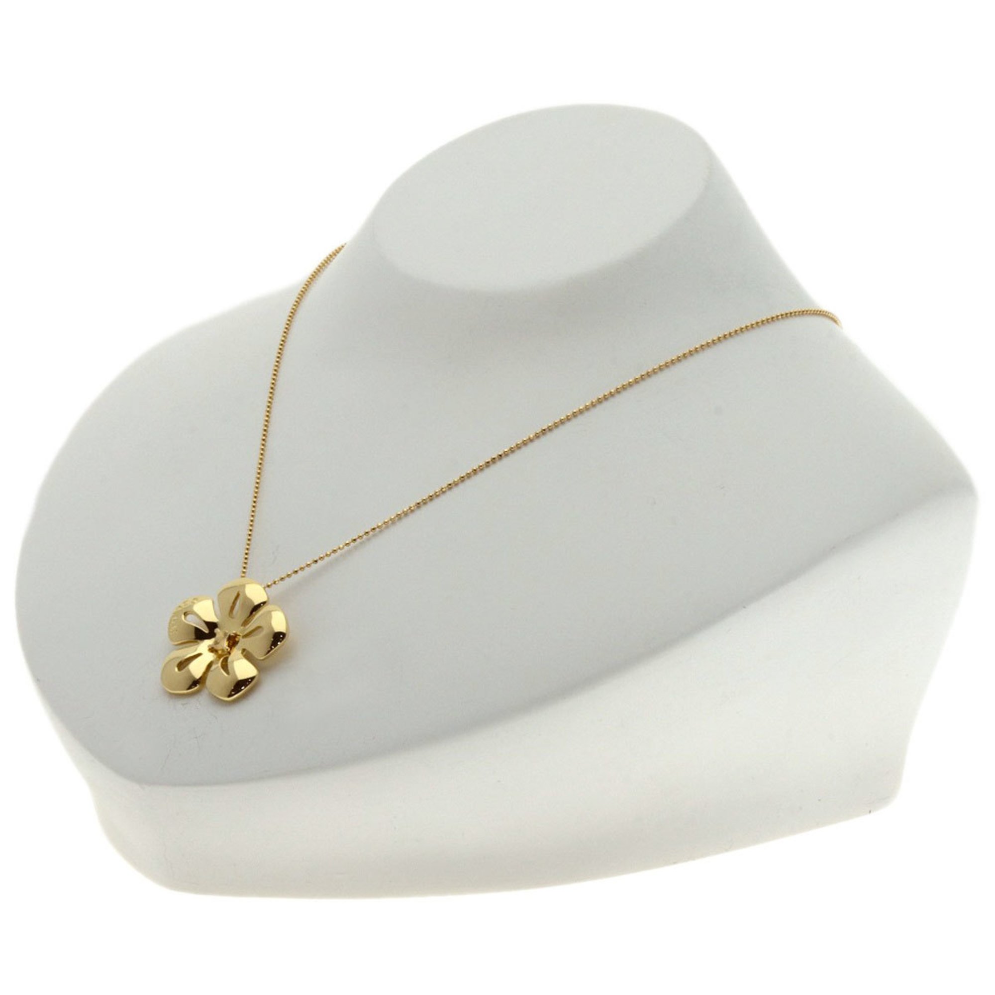 Celine Flower Motif Necklace K18 Yellow Gold Women's CELINE