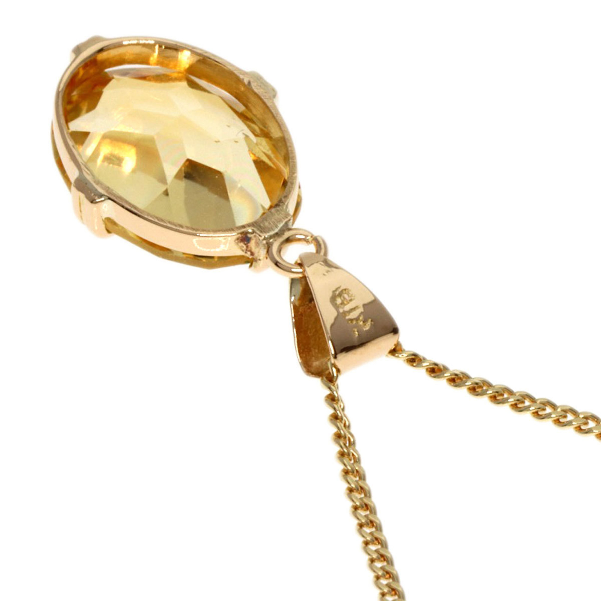 Christian Dior Dior Citrine Necklace K18 Yellow Gold Women's