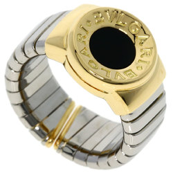 BVLGARI Tubogas Onyx Ring, 18K Yellow Gold/SS, Women's