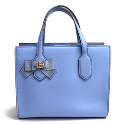 GUCCI GG Ribbon Handbag Blue 443089 Women's