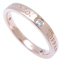 TIFFANY&Co. Tiffany Flat Band Ring 3P Diamond 750PG Pink Gold K18RG Rose 291688