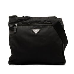 Prada Triangle Plate Shoulder Bag 2VH563 Black Nylon Leather Women's PRADA
