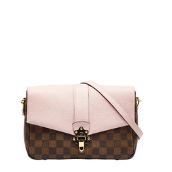 Louis Vuitton Damier Clapton Shoulder Bag N44244 Magnolia Pink Brown PVC Leather Women's LOUIS VUITTON