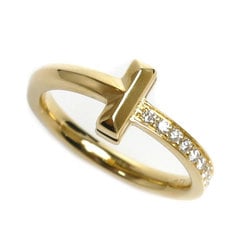 TIFFANY&Co. Tiffany K18YG Yellow Gold T-One Narrow Diamond Ring, 0.08ct, Size 8, 4.0g, Women's