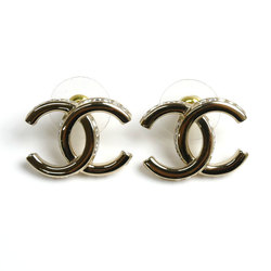 CHANEL Metal Coco Mark Rhinestone Earrings ABB798 B14187 6.4g Women's