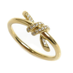 TIFFANY&Co. Tiffany K18YG Yellow Gold Knot Diamond Ring 69346855 Size 12 3.5g Women's