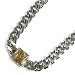 FENDI Steel Bronze Palladium & Gold Color FF Chain Necklace 7AJ293B08F0F0N 148g 50cm Unisex