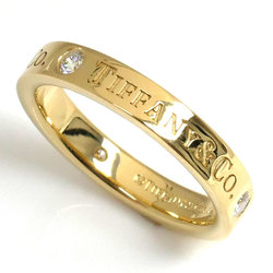 TIFFANY&Co. Tiffany K18YG Yellow Gold Flat Band 3P Diamond Ring, Diamond, Size 6, 3.3g, Women's
