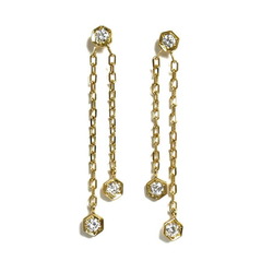 PIAGET Piaget K18YG Yellow Gold Magic Garden Diamond Earrings 2.5g Ladies