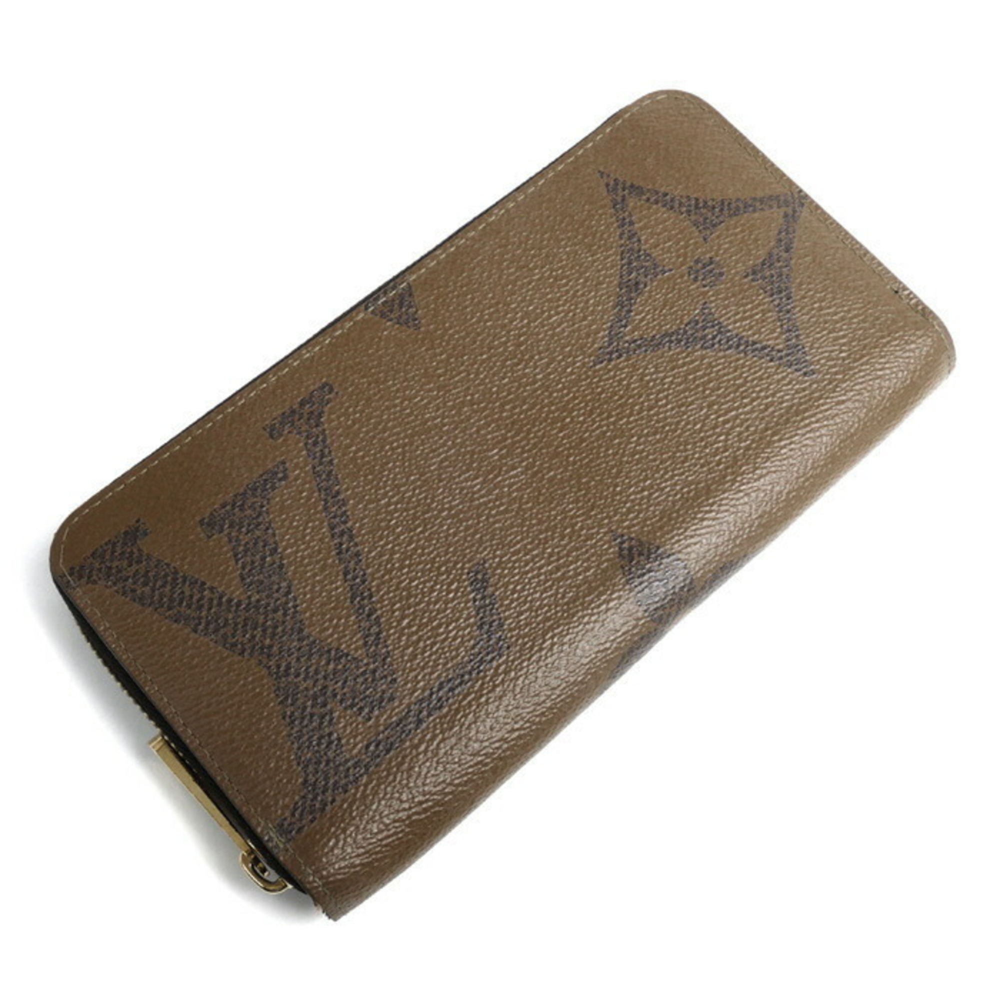 LOUIS VUITTON Louis Vuitton Zippy Wallet Long Round Monogram Giant Brown M69353 IC Chip Women's