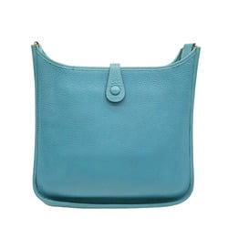 HERMES Evelyn 1 PM Shoulder Bag in Taurillon Clemence Leather and Blue Jean