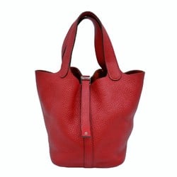 HERMES Picotin Lock PM Handbag Tote Bag Rouge Kazak Red Taurillon Clemence Leather