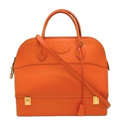 HERMES Hermes Bolide MacPherson Tote Bag Shoulder Handbag Box Calf Leather Orange