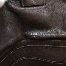 HERMES Hermes Tibet Vertical Shoulder Bag Toile H Beige Brown □I Engraved