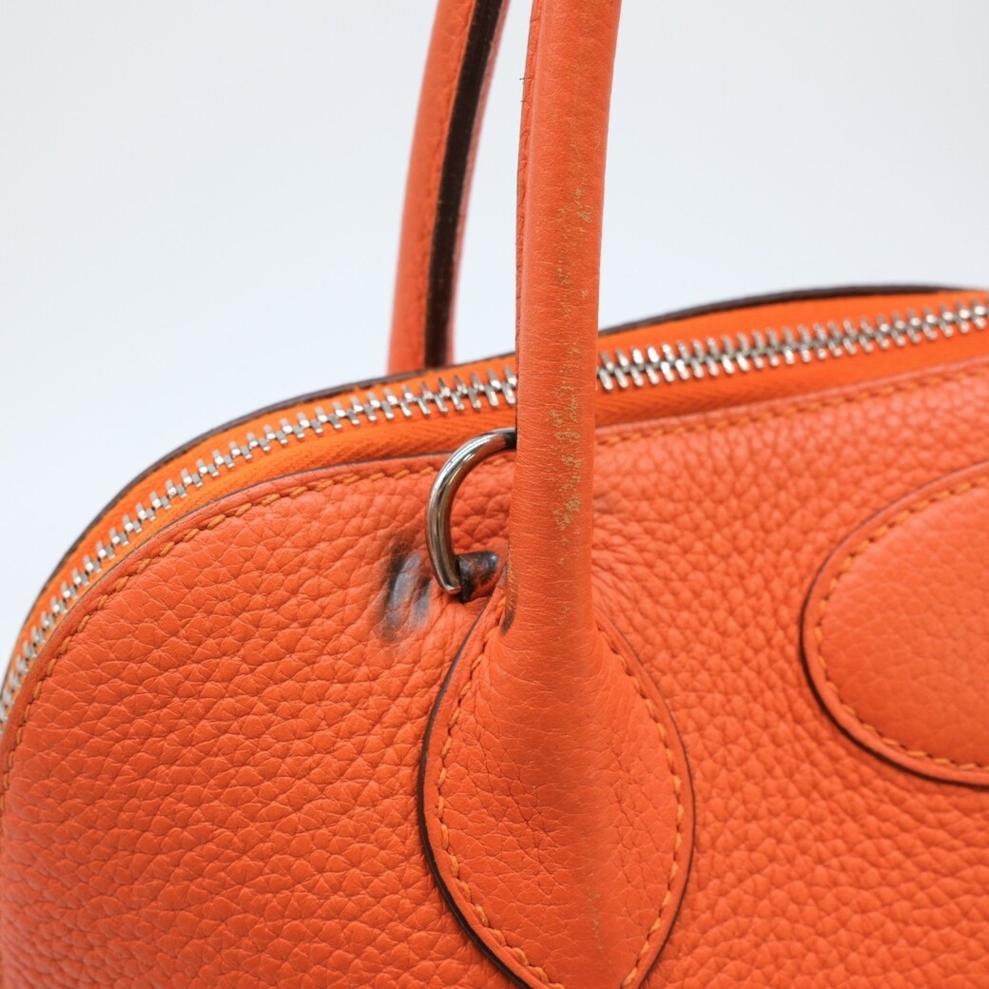 HERMES Bolide 31 Tote Bag, Handbag, Shoulder Taurillon Clemence Leather, Orange