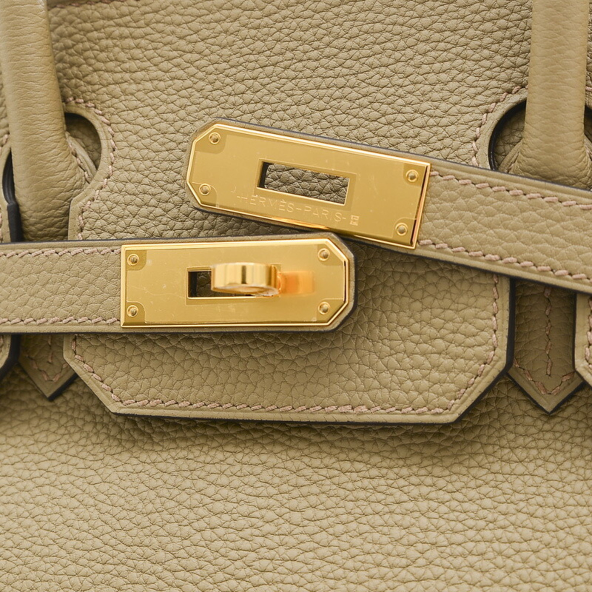 Hermes Birkin 30 Handbag Togo Beige Marfa W Engraved