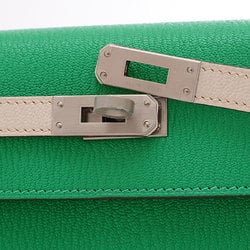 Hermes Kelly 25 Outer Stitched Handbag Chevre Mint Mushroom Matte U Stamp