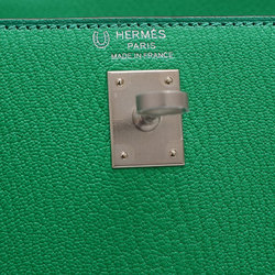 Hermes Kelly 25 Outer Stitched Handbag Chevre Mint Mushroom Matte U Stamp