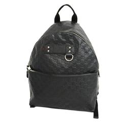 Gucci Backpack Sherry Line Guccissima 268184 Leather Black Men's