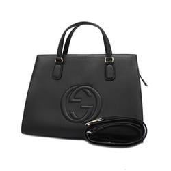 Gucci Soho Handbag 607721 Leather Black Women's