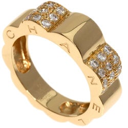 CHANEL Profield Camellia Small Diamond #47 Ring, 18K Yellow Gold, Women's,
