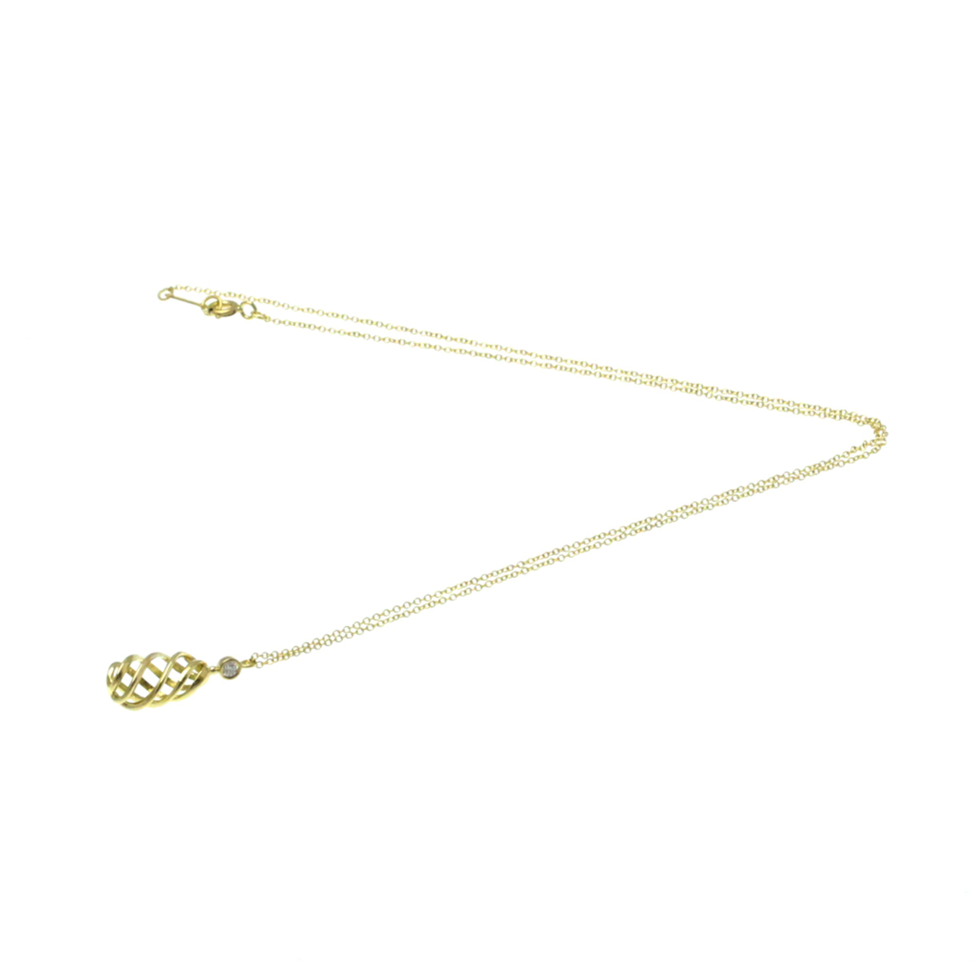 Tiffany Luce Mini Diamond Necklace Yellow Gold (18K) Diamond Men,Women Fashion Pendant Necklace (Gold)