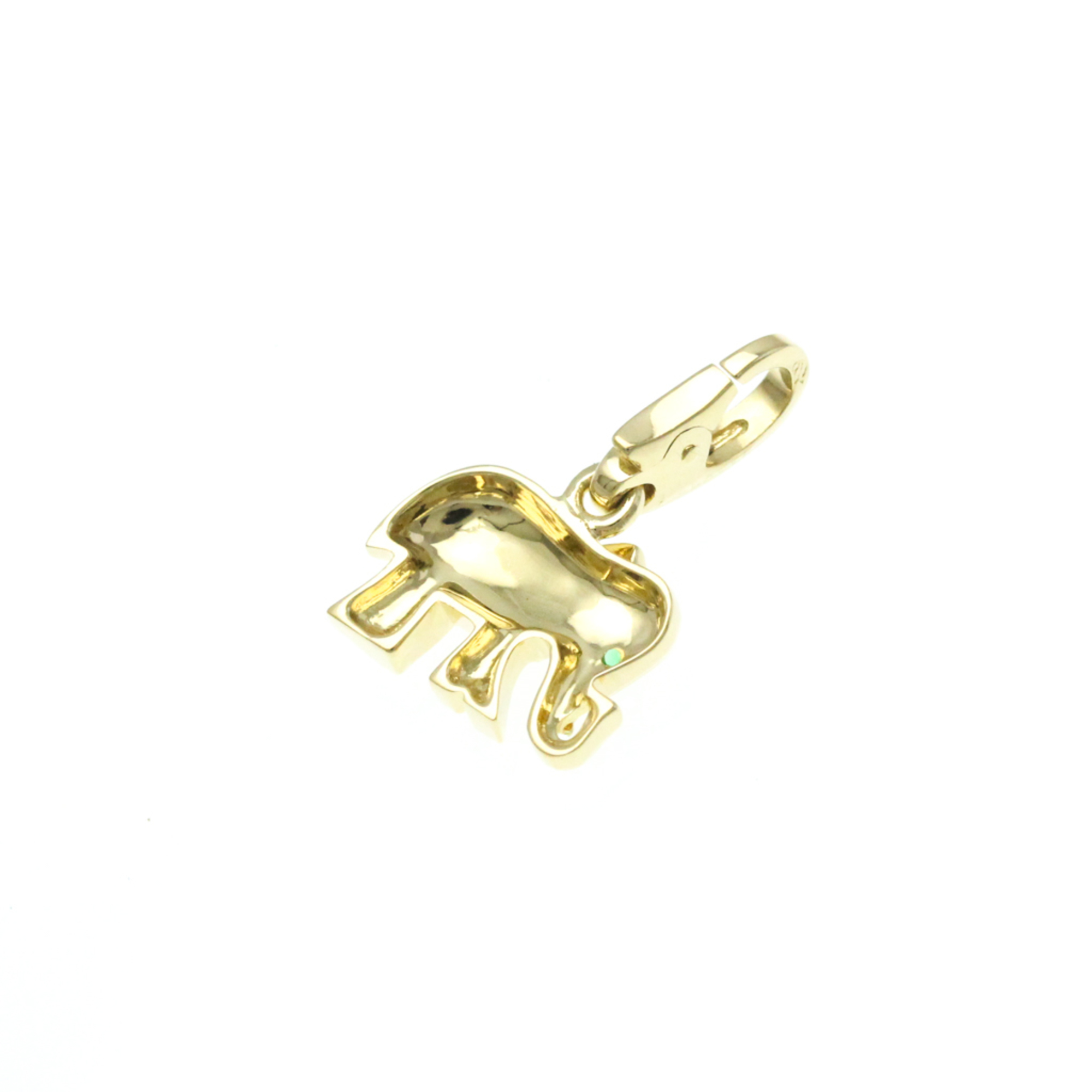 Cartier Candy Elephant Motif Charm Yellow Gold (18K) Emerald Men,Women Fashion Pendant Necklace (Gold)