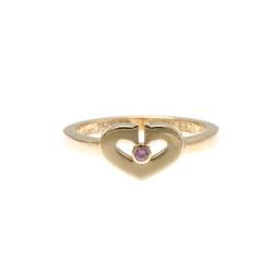 Cartier C Heart Pink Sapphire Ring Pink Gold (18K) Fashion Sapphire Band Ring Pink Gold