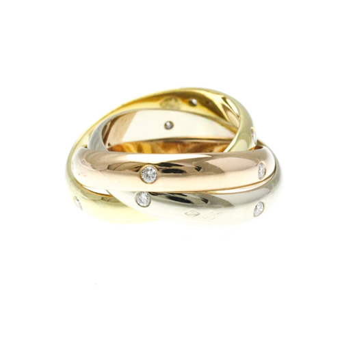 Cartier Trinity 15P Diamond Ring Pink Gold (18K),White Gold (18K),Yellow Gold (18K) Fashion Diamond Band Ring Gold