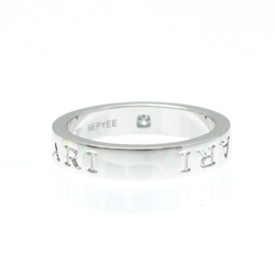 Bvlgari Double Logo White Gold (18K) Fashion Diamond Band Ring Silver