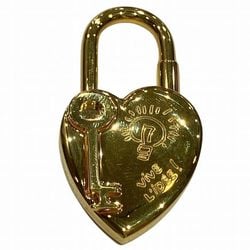 Hermes Cadena Fantasy Heart & Key 2004 Gold Charm Accessory Keychain Women's