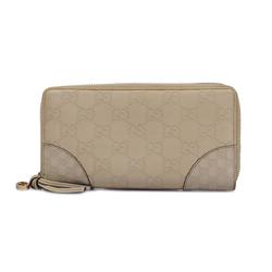 Gucci Long Wallet Guccissima 394005 Leather Grey Women's