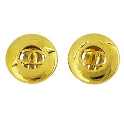 Chanel Earrings Coco Mark Circle GP Plated Gold 97A Women's