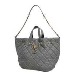 Chanel handbag, Matelasse, chain shoulder, lambskin, grey, champagne, ladies